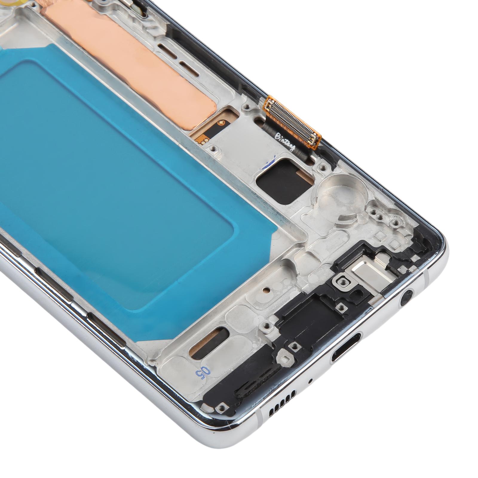 TFT LCD Screen For Samsung Galaxy S10 SM-G973 Digitizer Full Assembly with Frame,Not Supporting Fingerprint Identification(Silver)_voghion.com