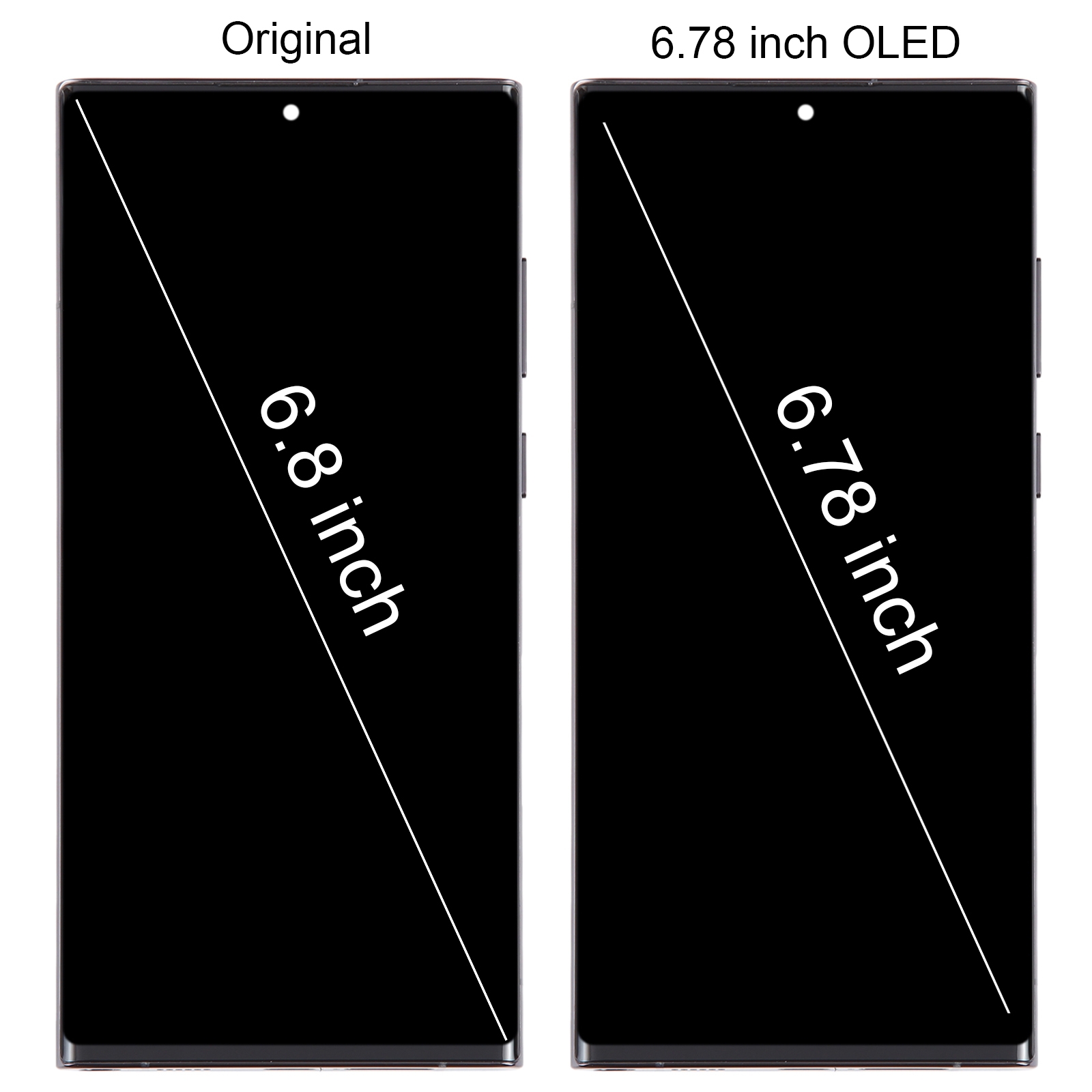 Samsung Galaxy S22 Ultra 5G SM-S908U US Edition 6,78 collu OLED LCD ekrāna digitalizatoram, pilns komplekts ar rāmi (melns)_voghion.com