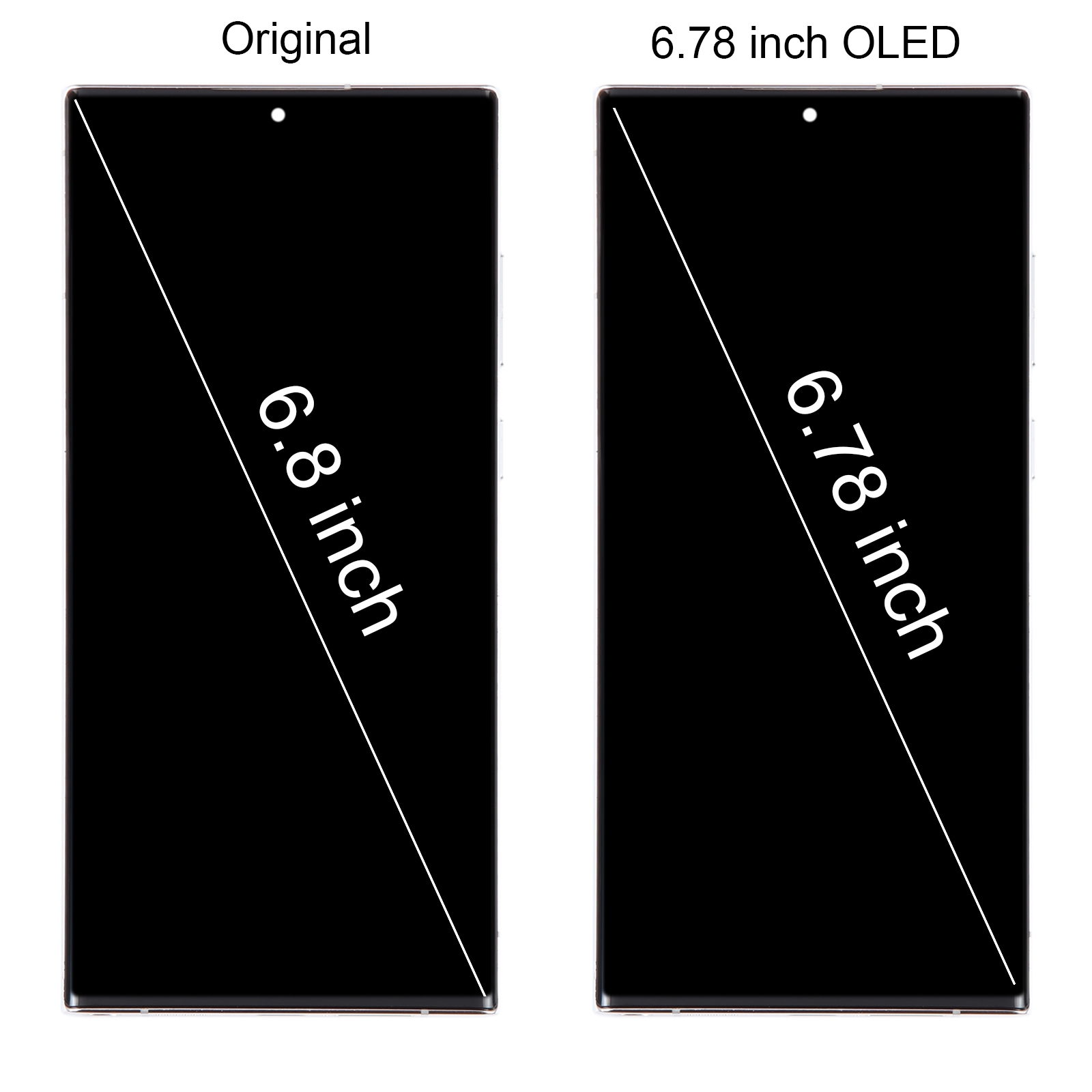 Für Samsung Galaxy S22 Ultra 5G SM-S908B EU Edition 6,78 Zoll OLED-LCD-Bildschirm Digitizer Komplettbaugruppe mit Rahmen (Silber)_voghion.com