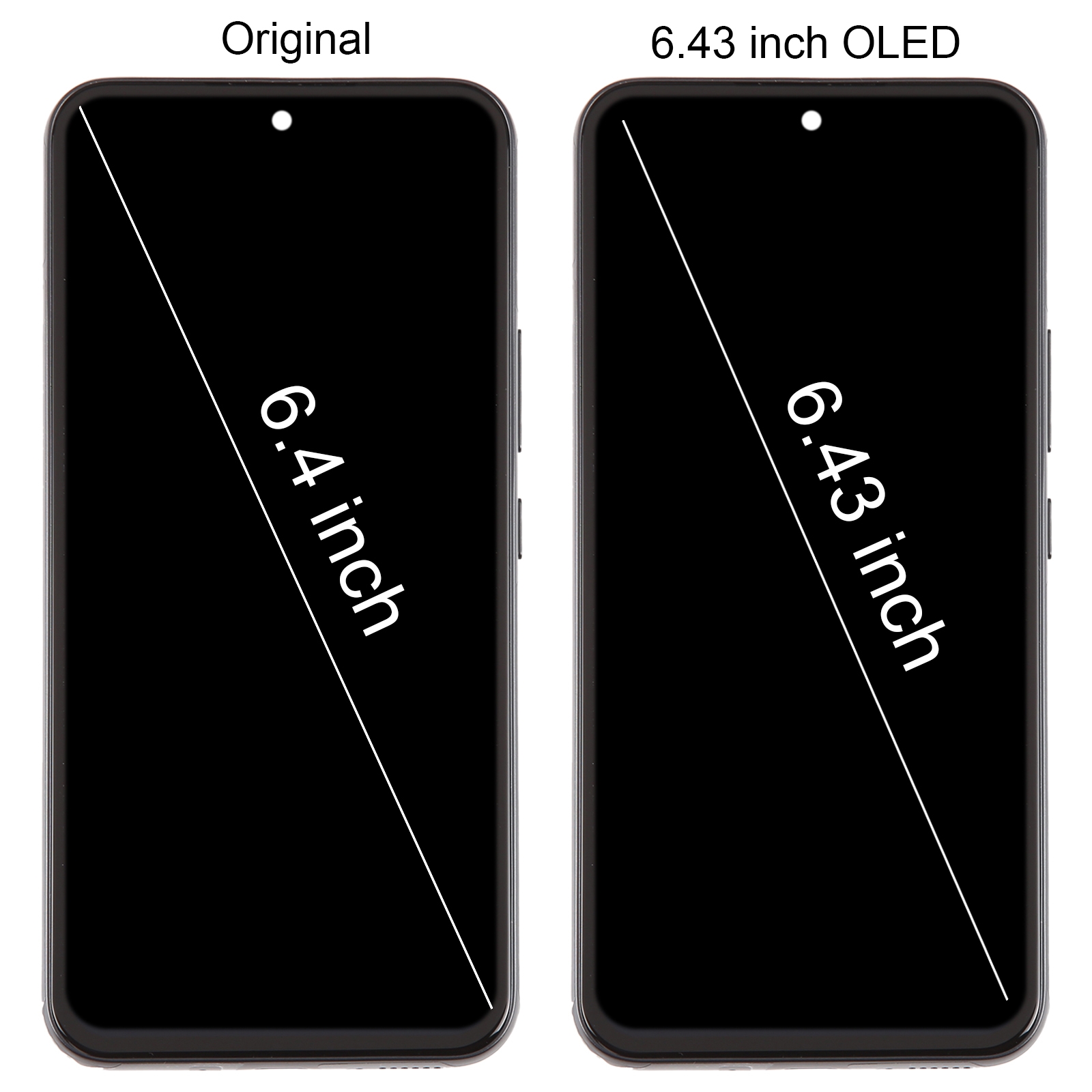 Til Samsung Galaxy A54 5G SM-A546 6,43 tommer OLED LCD-skærm Digitizer Fuld samling med ramme_voghion.com