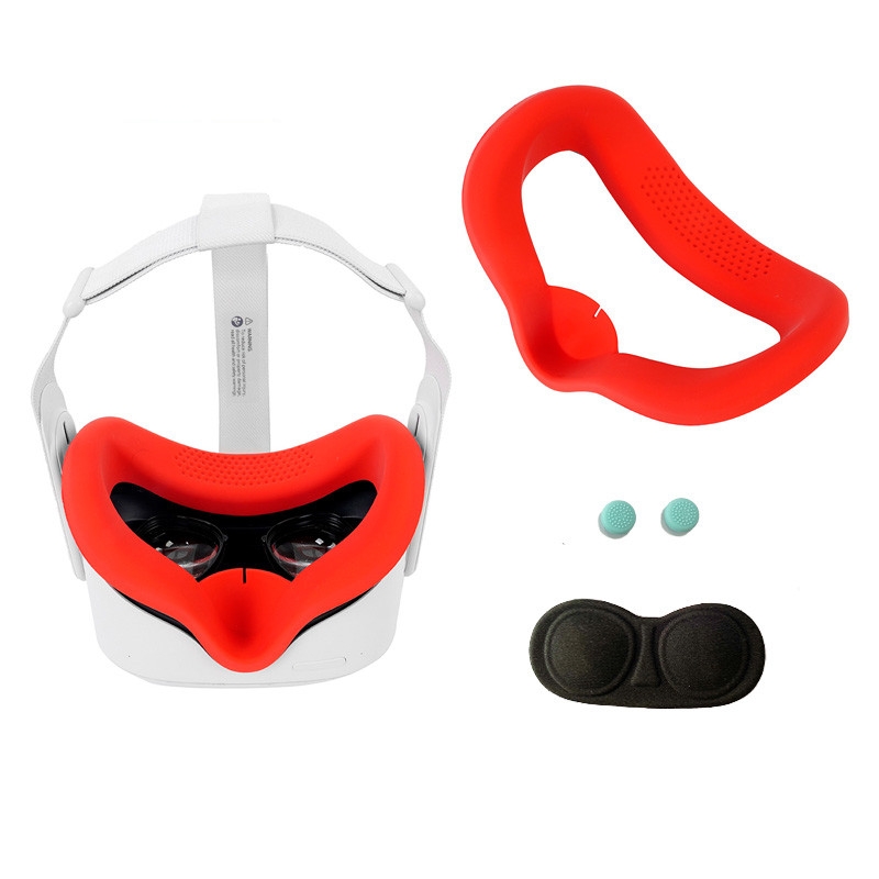 JD-391215 Suitable for Oculus Quest2 Generation VR Eye Mask Silicone Cover + Lens Cover Set(Gun gray)_voghion.com