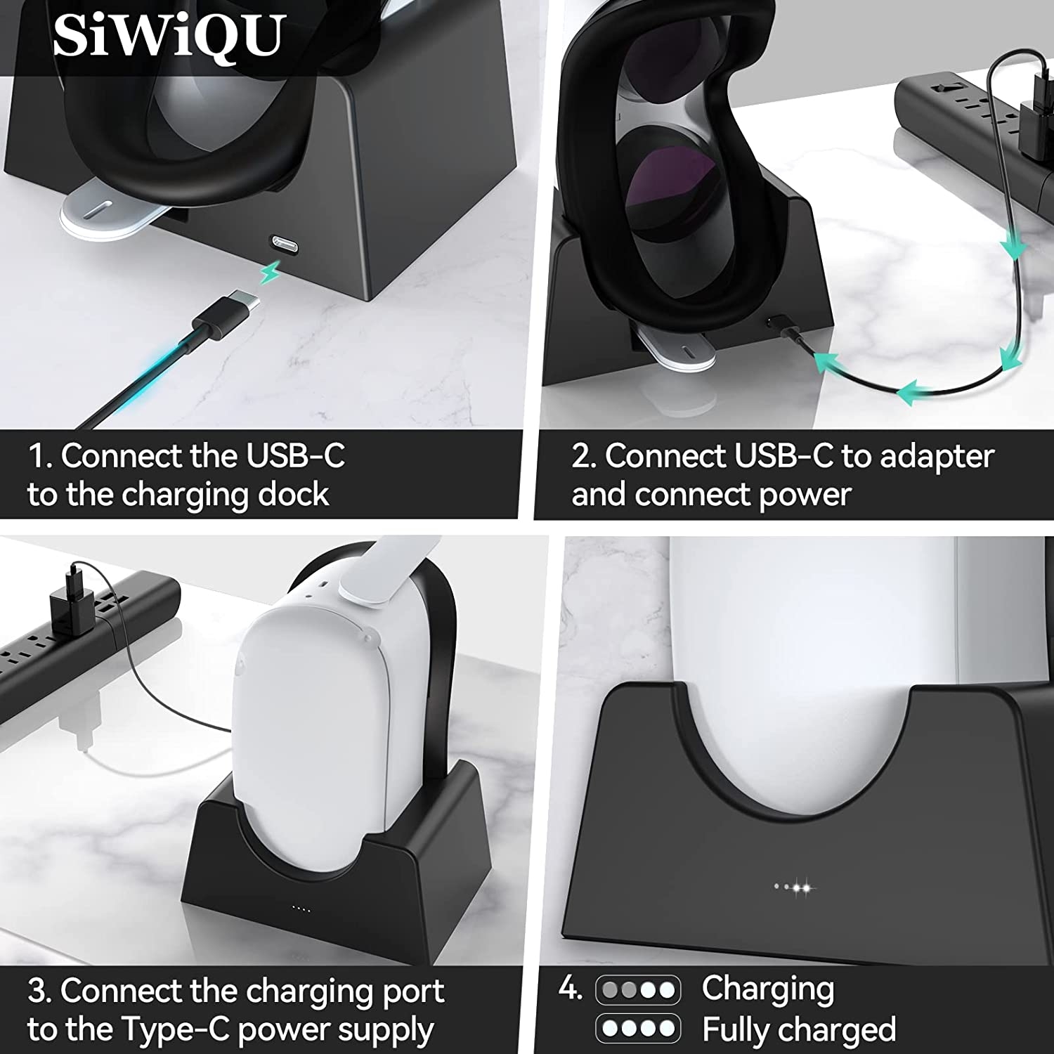 Per Oculus Quest 2 VR Supporto di ricarica VR Accessori Host Supporto di archiviazione Supporto di ricarica_voghion.com