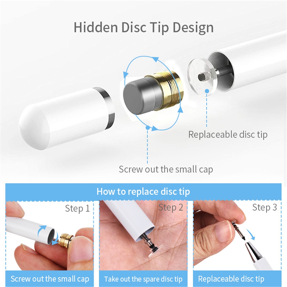 AT-28 Macarone Color Passive Capacitive Pen Mobile Phone Touch Screen Stylus with 1 Pen Head(White)_voghion.com