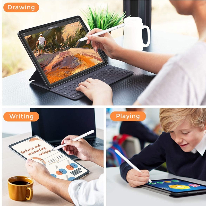 AT-28 Macarone Color Passive Capacitive Pen Mobile Phone Touch Screen Stylus with 1 Pen Head(White)_voghion.com
