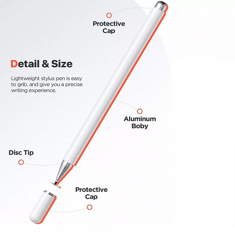 AT-29 High Accuracy Single Use Magnetic Suction Passive Capacitive Pen Mobile Phone Touch Stylus(White)_voghion.com