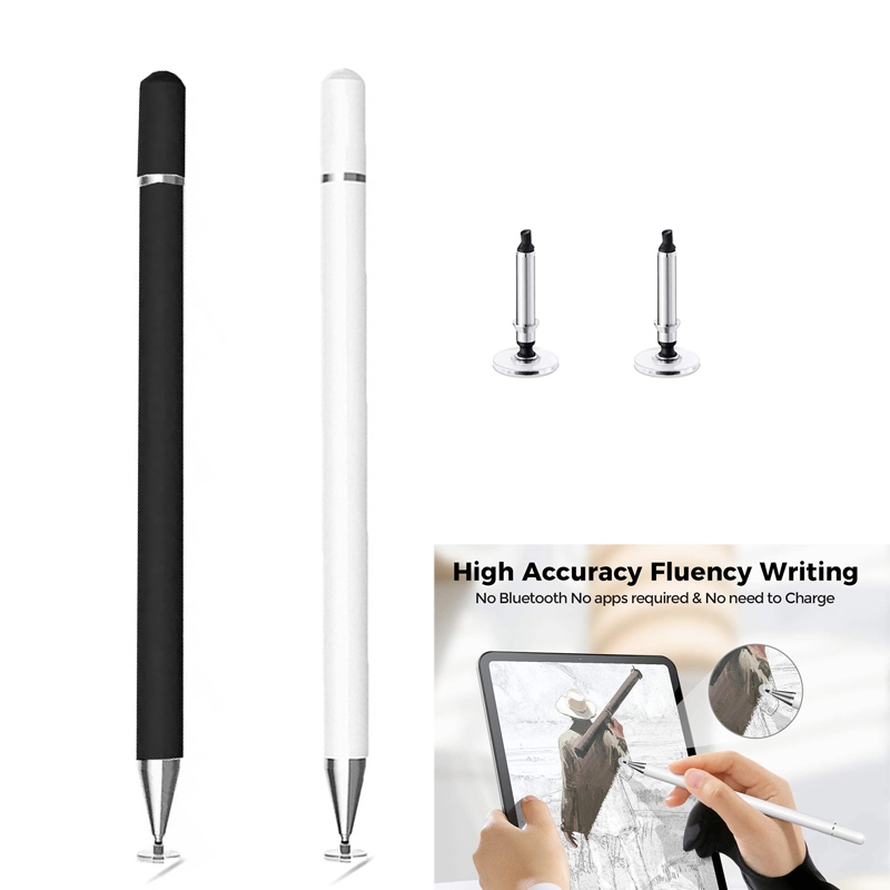 AT-29 High Accuracy Single Use Magnetic Suction Passive Capacitive Pen Mobile Phone Touch Stylus with 2 Pen Head(White)_voghion.com