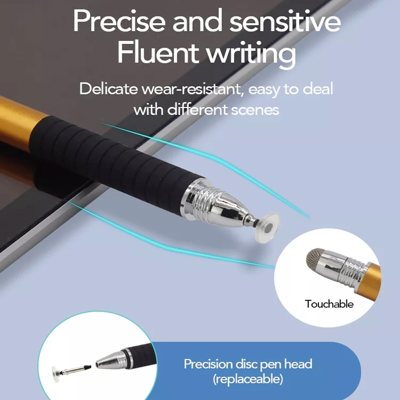 AT-31 Conductive Cloth Head + Precision Sucker Capacitive Pen Head 2-in-1 Handwriting Stylus with 2 Pen Head(Rose Red)_voghion.com