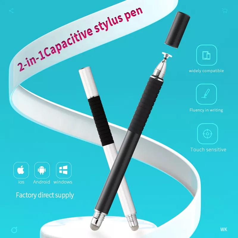 AT-31 Conductive Cloth Head + Precision Sucker Capacitive Pen Head 2-in-1 Handwriting Stylus with 2 Pen Head(Rose Red)_voghion.com