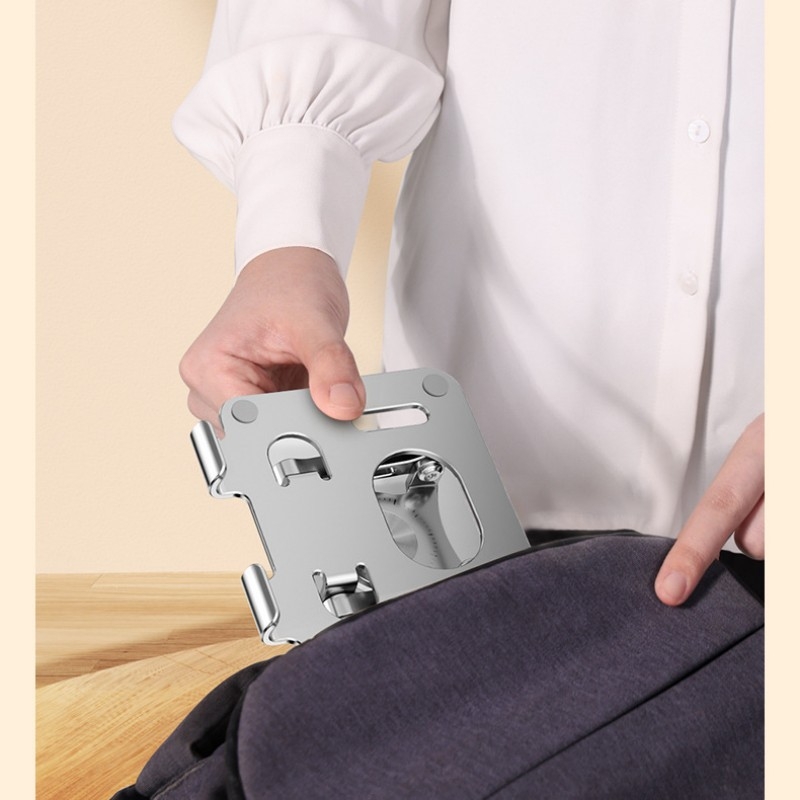 2026 Folding Adjustable Height Ergonomic 360 Rotation CNC Aluminum Desk Laptop Stand_voghion.com