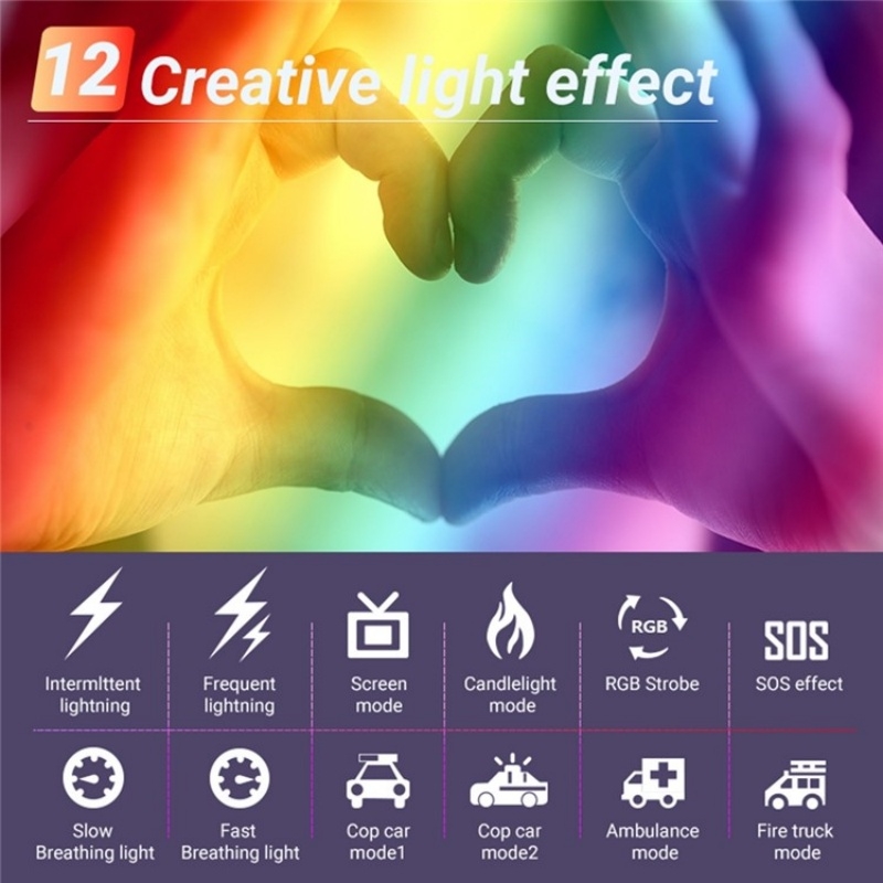 Lampă de fotografie M1SE RGB cu 12 efecte, ecran TFT de 0,96 inci, lumină de umplere de buzunar_voghion.com