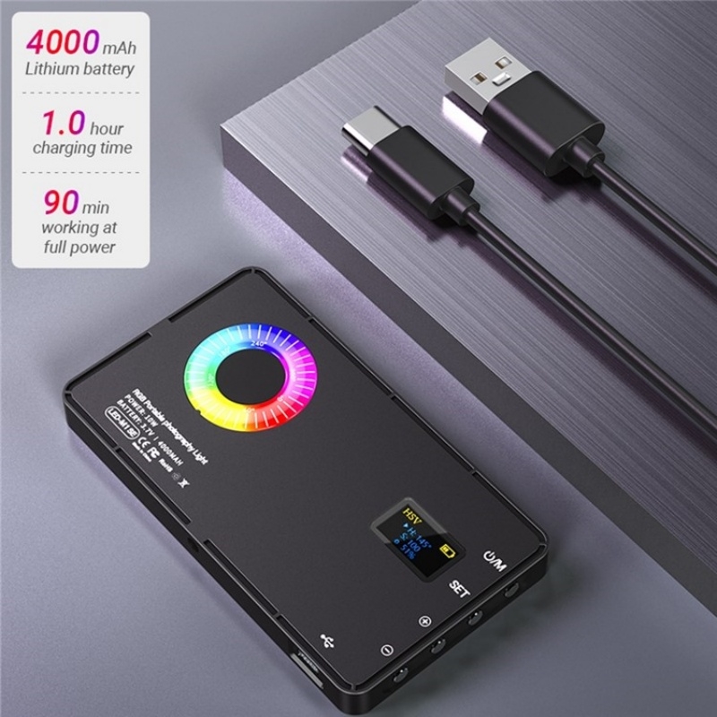 Lampă de fotografie M1SE RGB cu 12 efecte, ecran TFT de 0,96 inci, lumină de umplere de buzunar_voghion.com