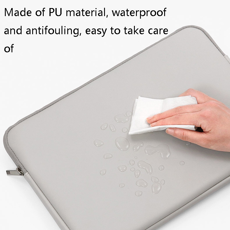 Borsa per laptop in pelle PU, colore: verde menta a doppio strato, dimensioni: 13/13,3/14 pollici_voghion.com