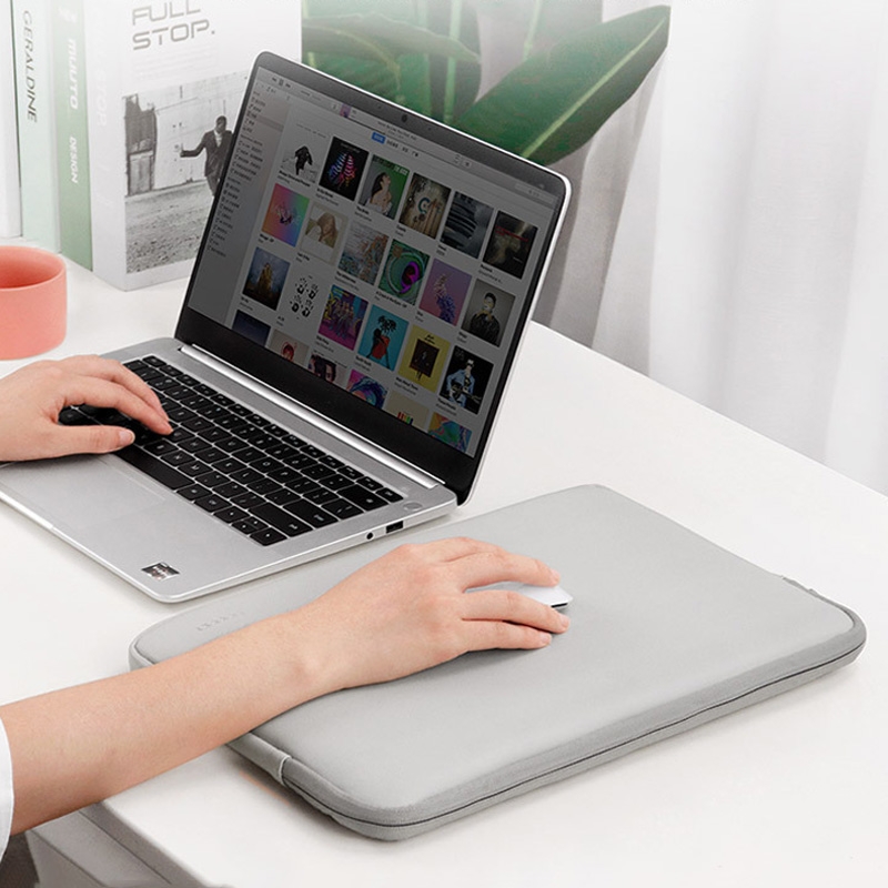Borsa per laptop in pelle PU, colore: verde menta a doppio strato, dimensioni: 13/13,3/14 pollici_voghion.com