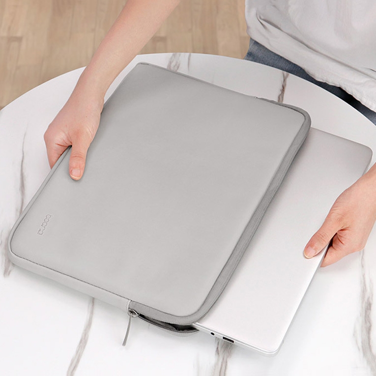 Borsa per laptop in pelle PU, colore: verde menta a doppio strato, dimensioni: 13/13,3/14 pollici_voghion.com
