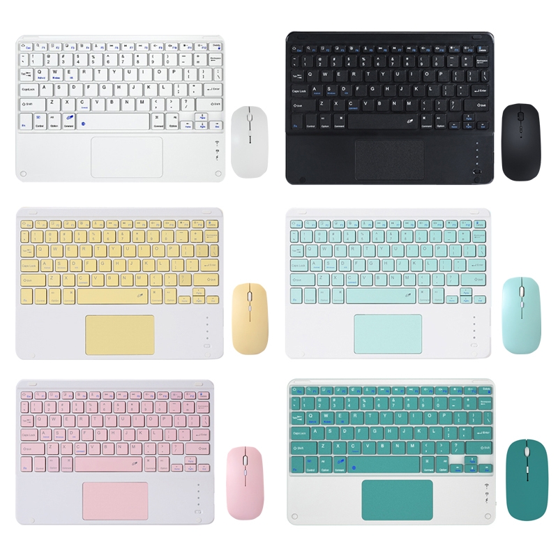 871 9.7 Inch Portable Tablet Bluetooth Keyboard With Touchpad + Mouse Set for iPad(Black + Mouse)_voghion.com