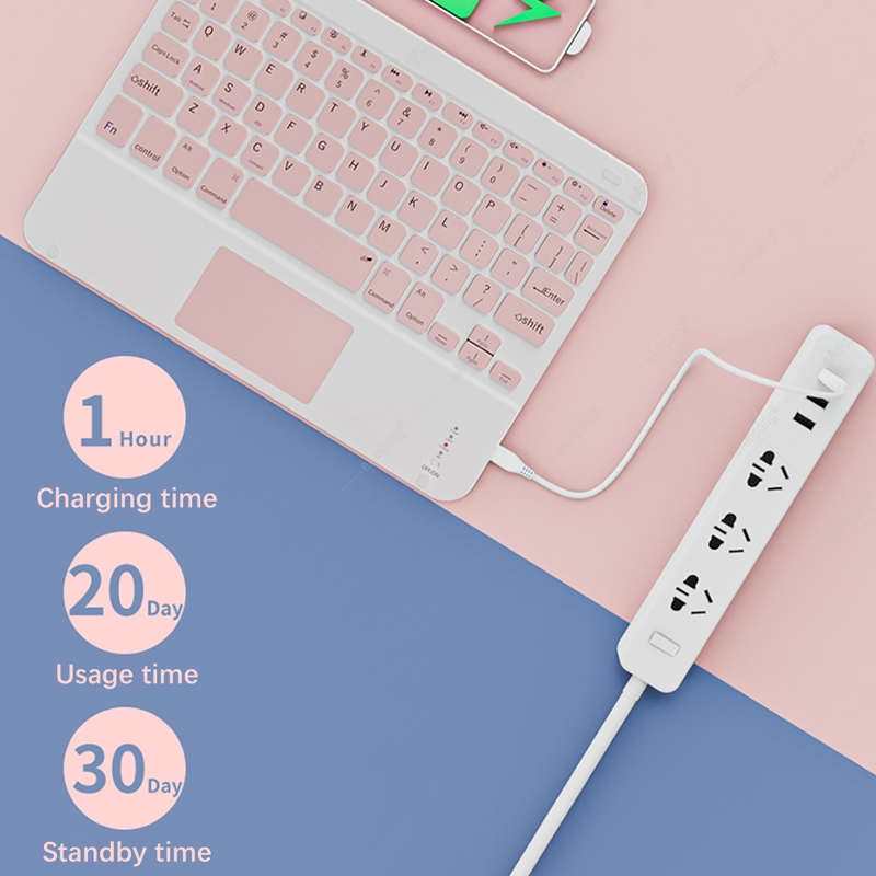 871 9.7 Inch Portable Tablet Bluetooth Keyboard With Touchpad + Mouse Set for iPad(Black + Mouse)_voghion.com
