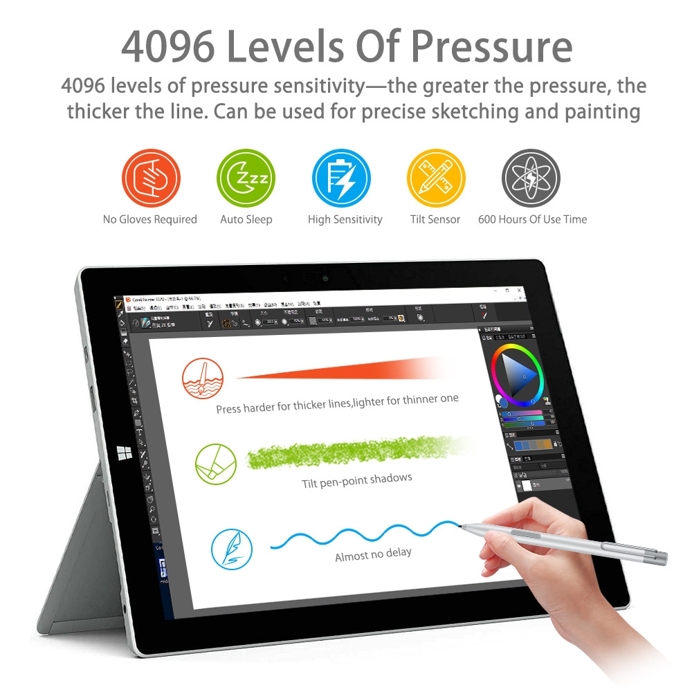 For Microsoft Surface Series Stylus Pen Electronic Pen(Black)_voghion.com