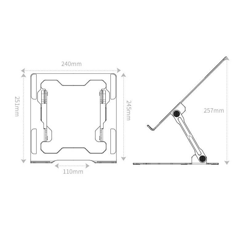 Integrated Foldable Laptop Stand Hollow Heat-Dissipating Flat Desktop Stand(Moon Silver)_voghion.com