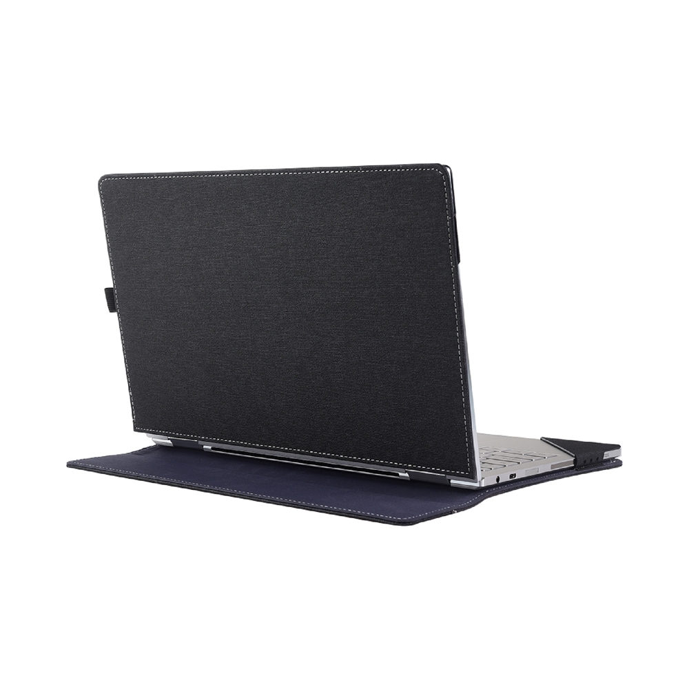 Étui multifonctionnel pour ordinateur portable en cuir PU avec fonction de support, couleur: 15,6 pouces noir_voghion.com