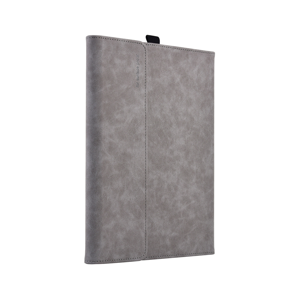 13 inch Leather Tablet Protective Case For Microsoft Surface Pro X, Color: Light Gray + Power Bag_voghion.com