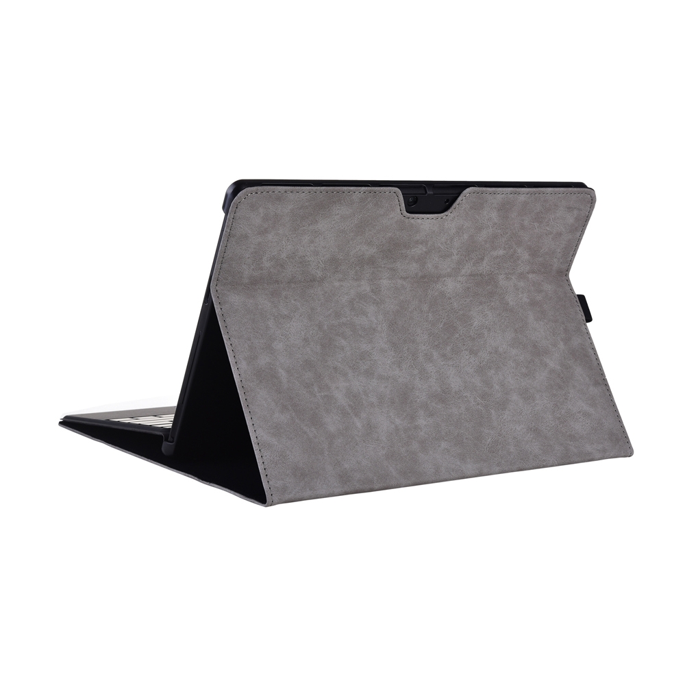 13 inch Leather Tablet Protective Case For Microsoft Surface Pro X, Color: Light Gray + Power Bag_voghion.com