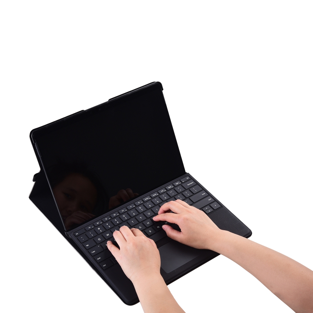 13 inch Leather Tablet Protective Case For Microsoft Surface Pro X, Color: Light Gray + Power Bag_voghion.com