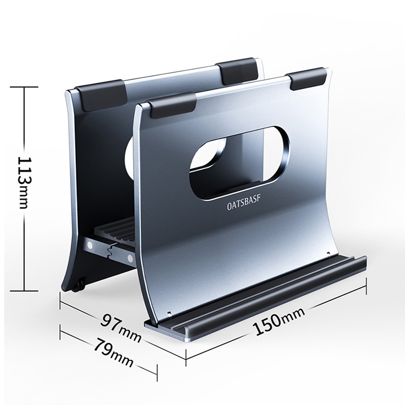 H-type Alloy Laptop Gravity Automatic Storage Rack(Grey)_voghion.com