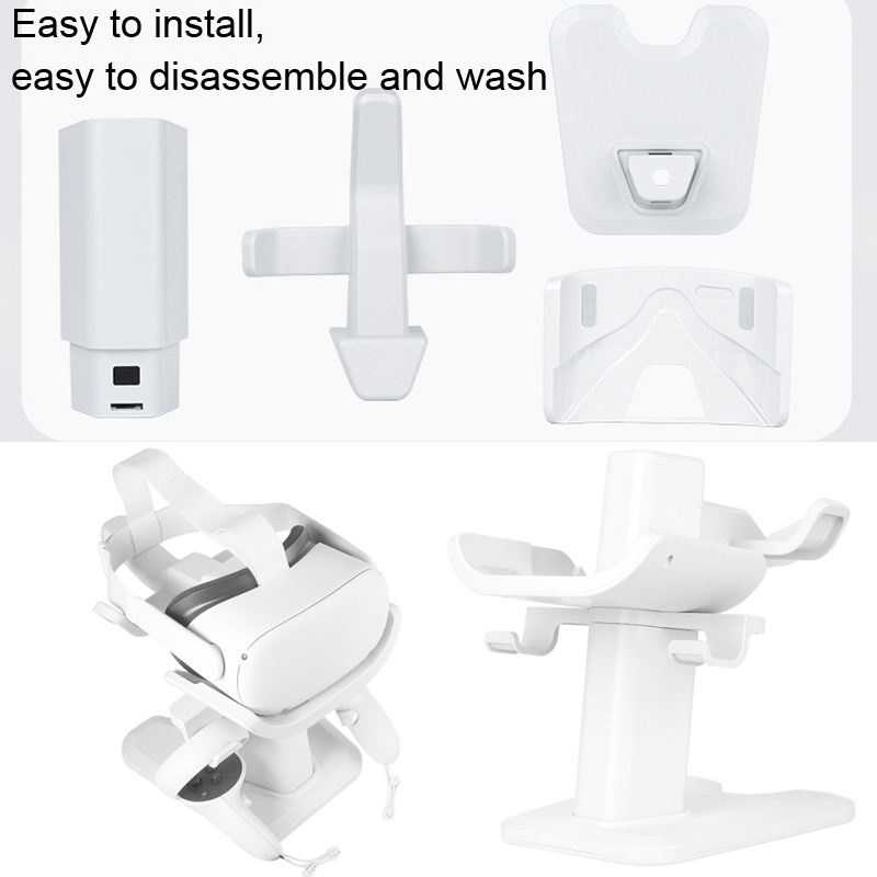 Supporto per visore VR e supporto per controller per Meta Quest 2 (bianco)_voghion.com
