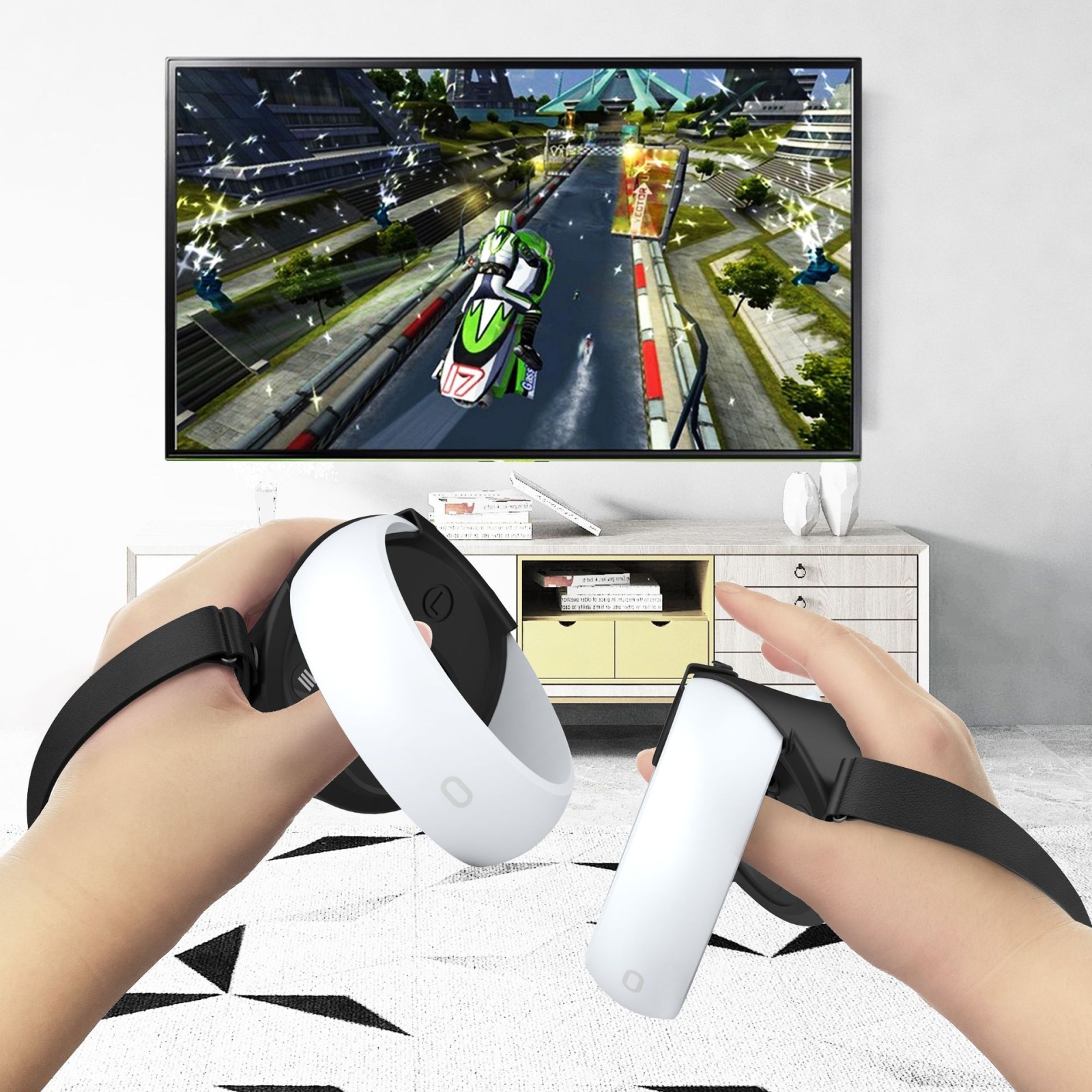 Silikonski zaščitni ovitek proti trkom za krmilnik VR, polpak, za Oculus Quest 2 (črn)_voghion.com