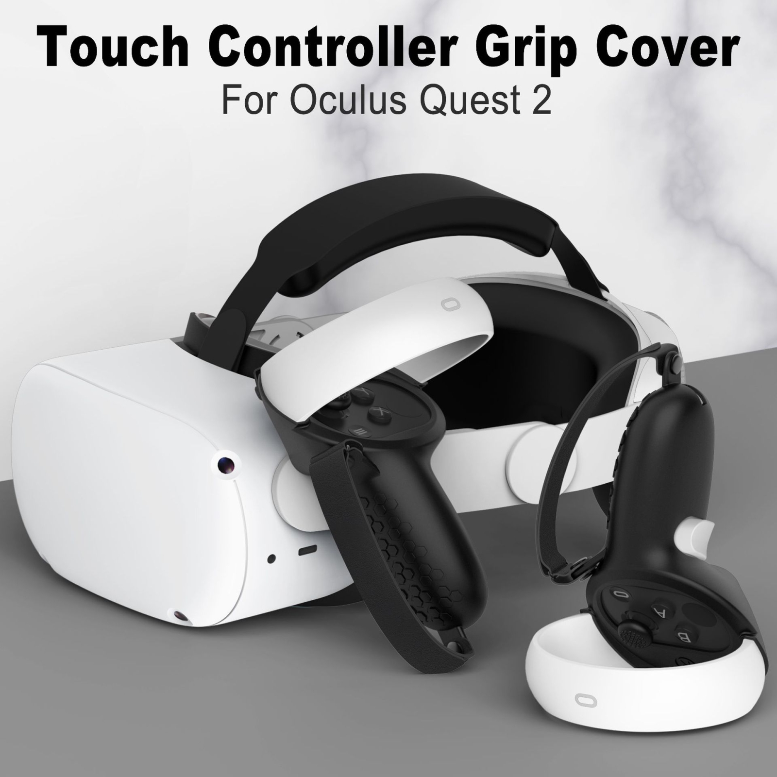 Silikonski zaščitni ovitek proti trkom za krmilnik VR, polpak, za Oculus Quest 2 (črn)_voghion.com
