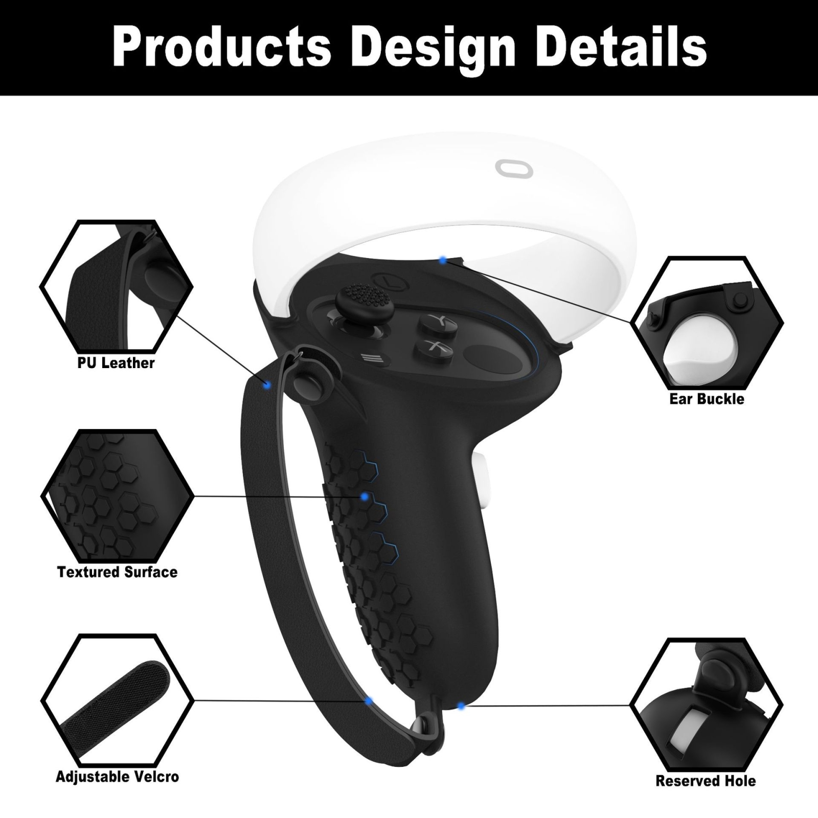 Silikonski zaščitni ovitek proti trkom za krmilnik VR, polpak, za Oculus Quest 2 (črn)_voghion.com