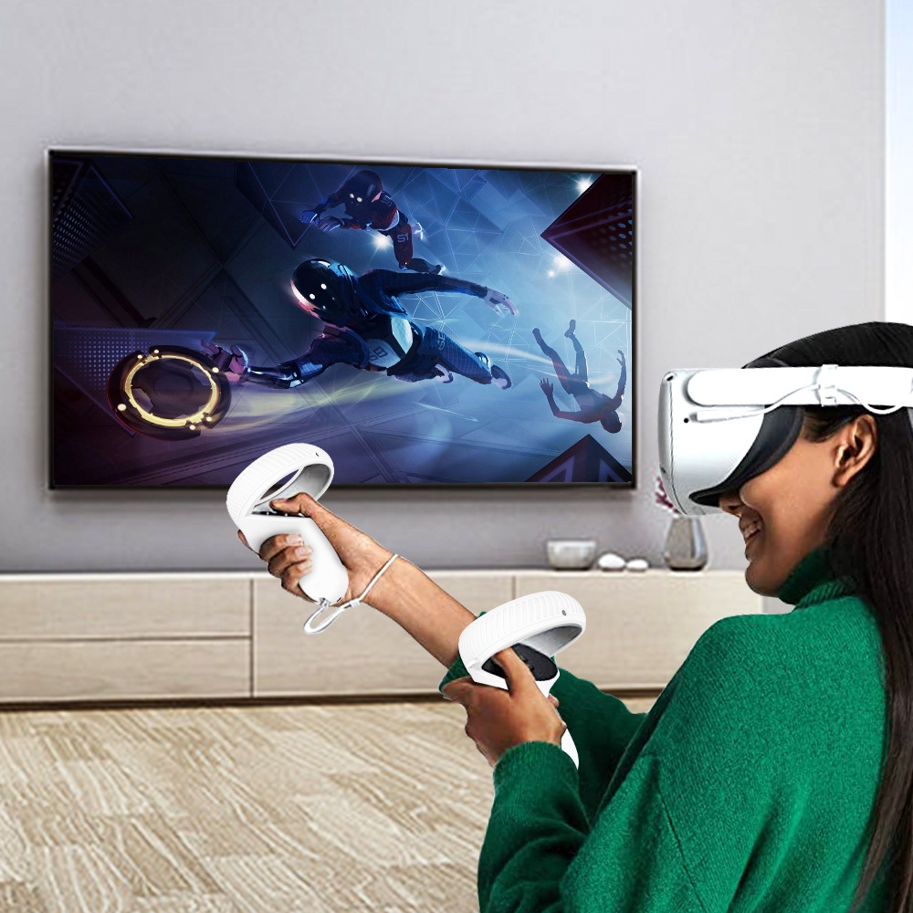 VR-prillide objektiivi ja käepideme kaitseümbris Oculus Quest 2-le (roheline)_voghion.com