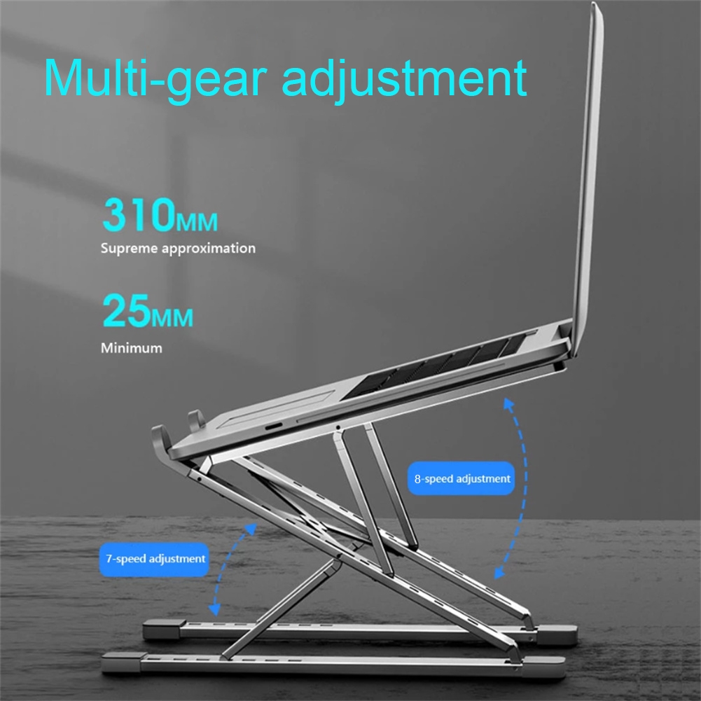 N8 Double-layer Foldable Lifting Aluminum Alloy Laptop Heat Dissipation Stand, Color: Gray_voghion.com