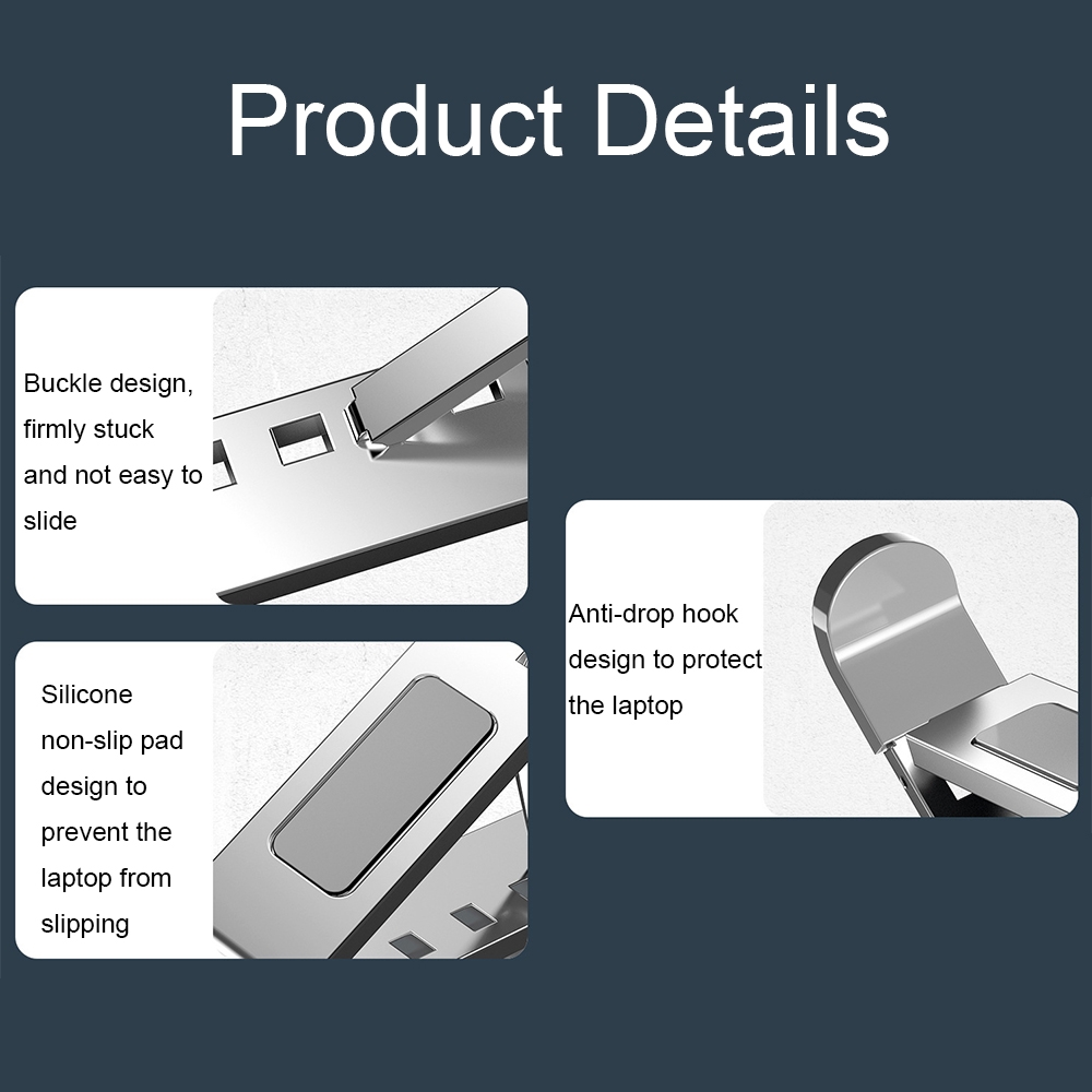 N8 Double-layer Foldable Lifting Aluminum Alloy Laptop Heat Dissipation Stand, Color: Gray_voghion.com