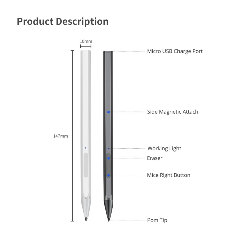 For Lenovo Tab P11 Pro Rechargeable 11.5 Inch TB-J706F Pressure Touch Pen(Black)_voghion.com