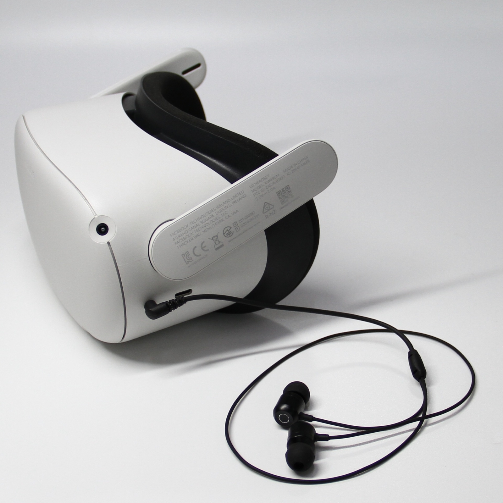 Fir Meta Quest 2 VR Brëll Ear-in Headset 3.5 Elbow Aluminium Kopfhörer (Wäiss)_voghion.com