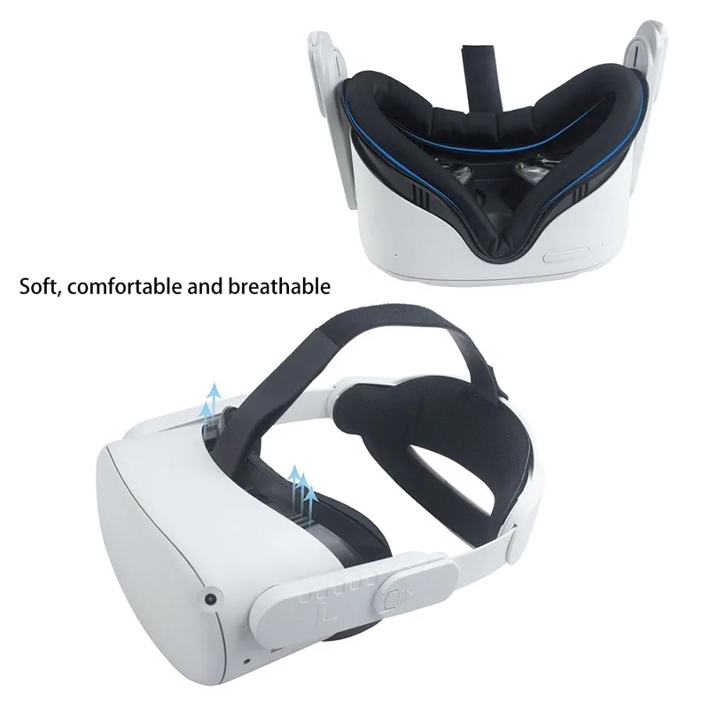 Meta Quest 2 VR -kuulokkeille, hikoilua estävälle silmänaamiolle, VR-kasvojen tukikannattimelle (musta)_voghion.com