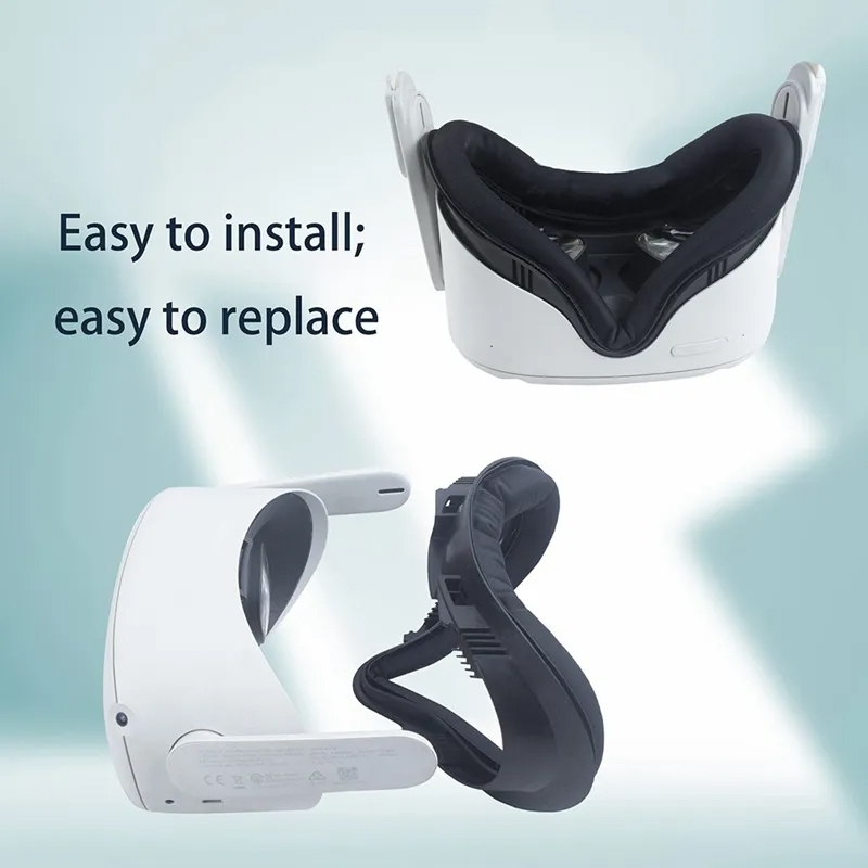 Meta Quest 2 VR -kuulokkeille, hikoilua estävälle silmänaamiolle, VR-kasvojen tukikannattimelle (musta)_voghion.com