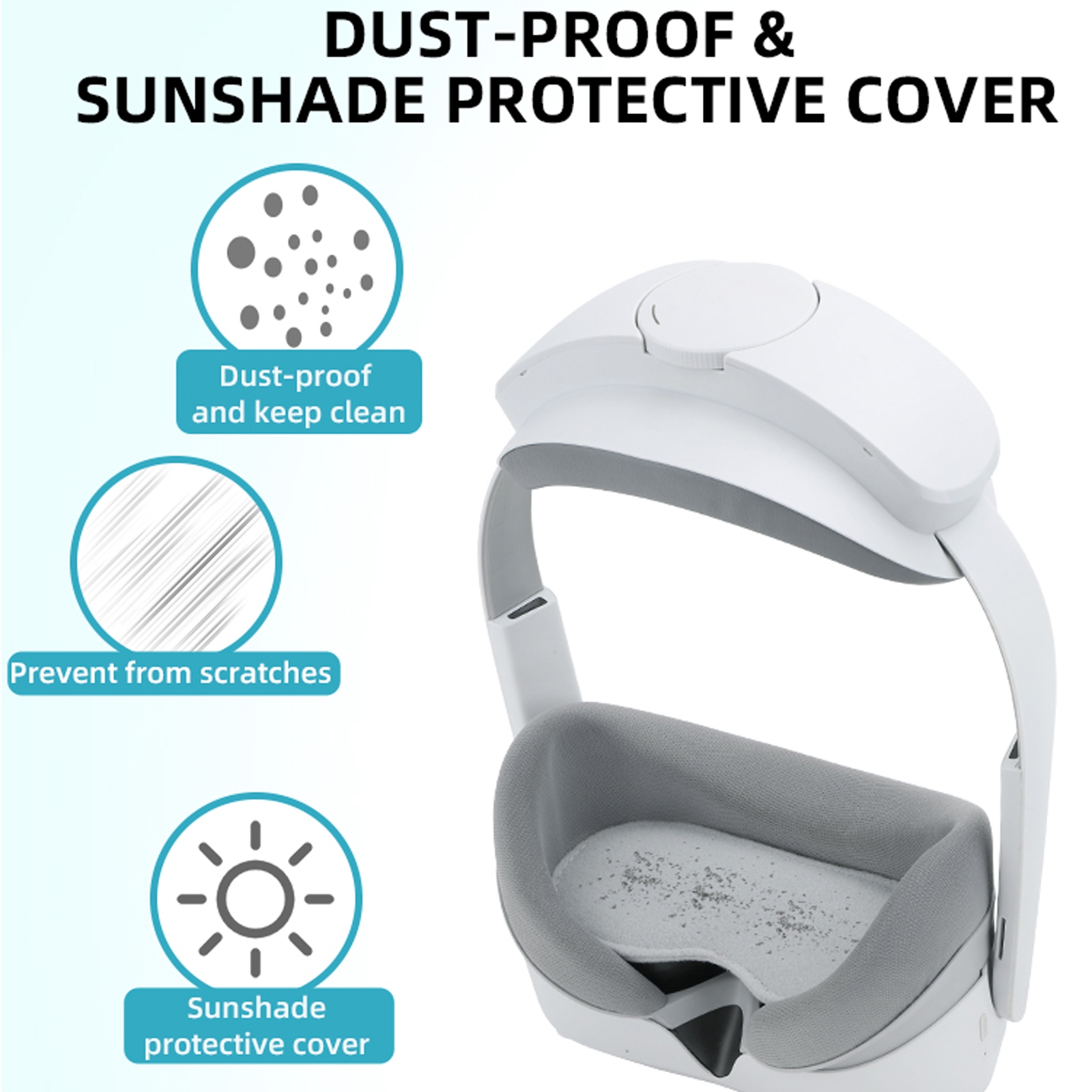Voor PICO 4 Hifylux PC-ZF17 Lens Protector VR-bril Stofdichte sponspad (lichtgrijs)_voghion.com