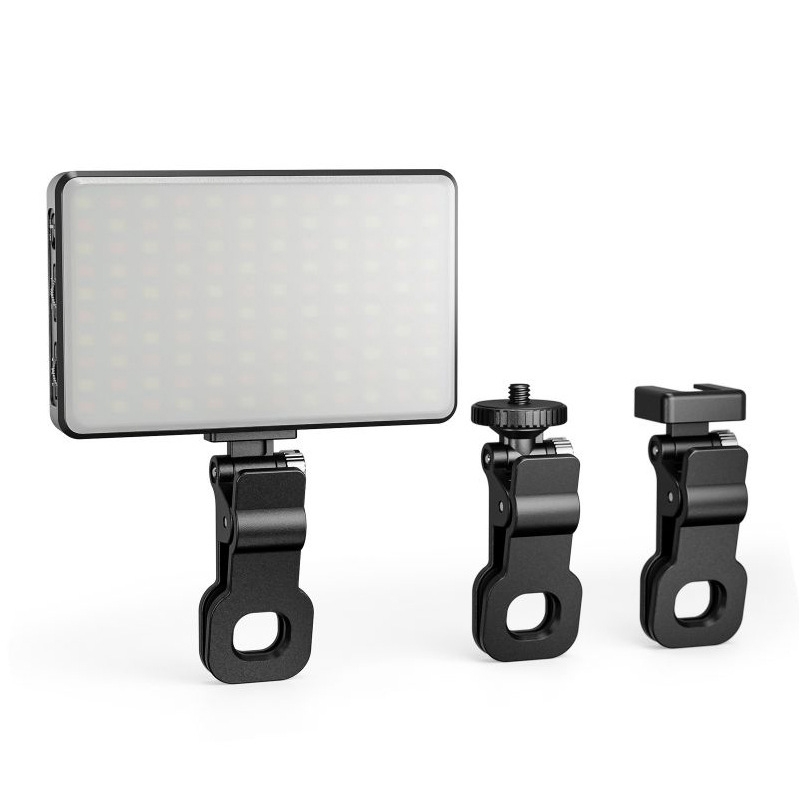 ST-120C Mobile Phone Tablet Clip Fill Light Selfie Live Camera Portable Camera Lighting(Black)_voghion.com