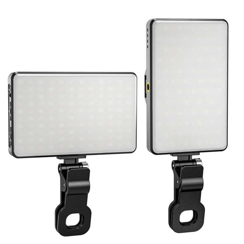 ST-120C Mobile Phone Tablet Clip Fill Light Selfie Live Camera Portable Camera Lighting(Black)_voghion.com