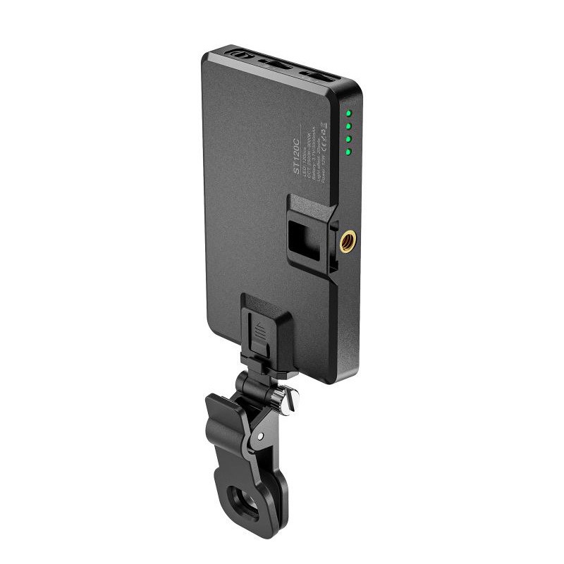 ST-120C Mobile Phone Tablet Clip Fill Light Selfie Live Camera Portable Camera Lighting(Black)_voghion.com