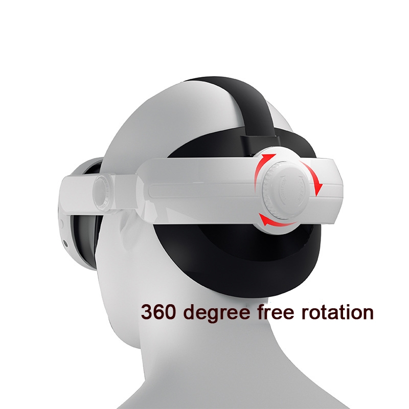 For Meta Quest 3 VR  iplay Head Strap Reduce Pressure Adjustable Headband(White)_voghion.com