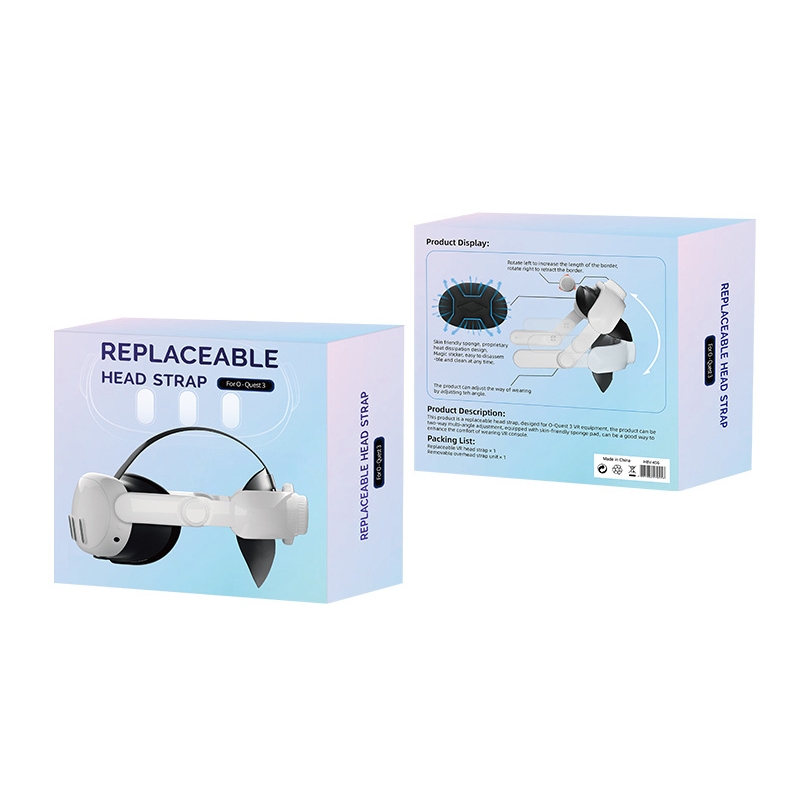 For Meta Quest 3 VR  iplay Head Strap Reduce Pressure Adjustable Headband(White)_voghion.com
