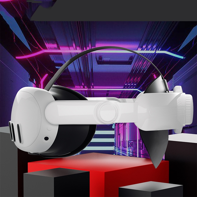 For Meta Quest 3 VR  iplay Head Strap Reduce Pressure Adjustable Headband(White)_voghion.com