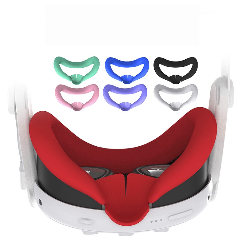 For Meta Quest 3 Silicone Face Cover Eye Mask with Nose Pad(Black)_voghion.com