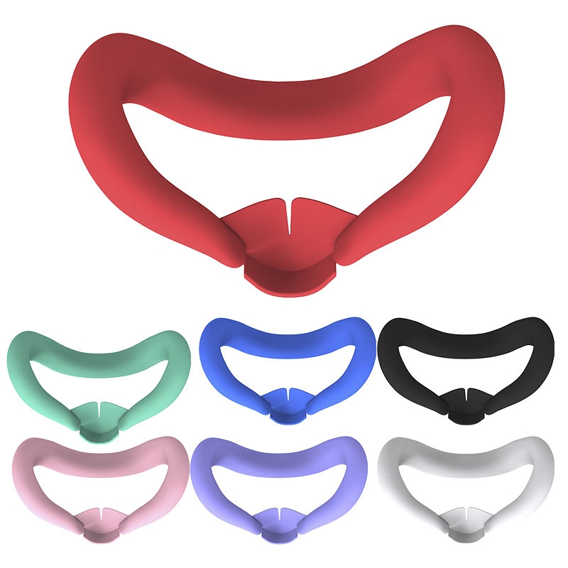 For Meta Quest 3 Silicone Face Cover Eye Mask with Nose Pad(Black)_voghion.com