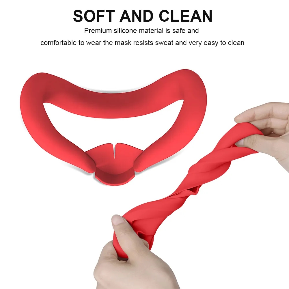 For Meta Quest 3 Silicone Face Cover Eye Mask with Nose Pad(Black)_voghion.com