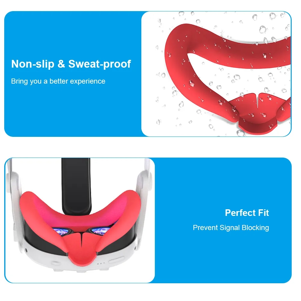 For Meta Quest 3 Silicone Face Cover Eye Mask with Nose Pad(Black)_voghion.com