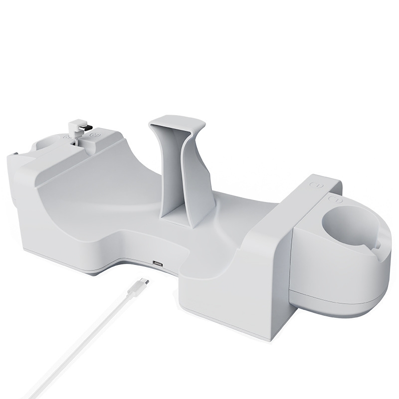 Meta Quest 3 VR -kypärän latausalustalle Seinään kiinnitettävä pikalatausteline LED-ilmaisimella (harmaa valkoinen)_voghion.com
